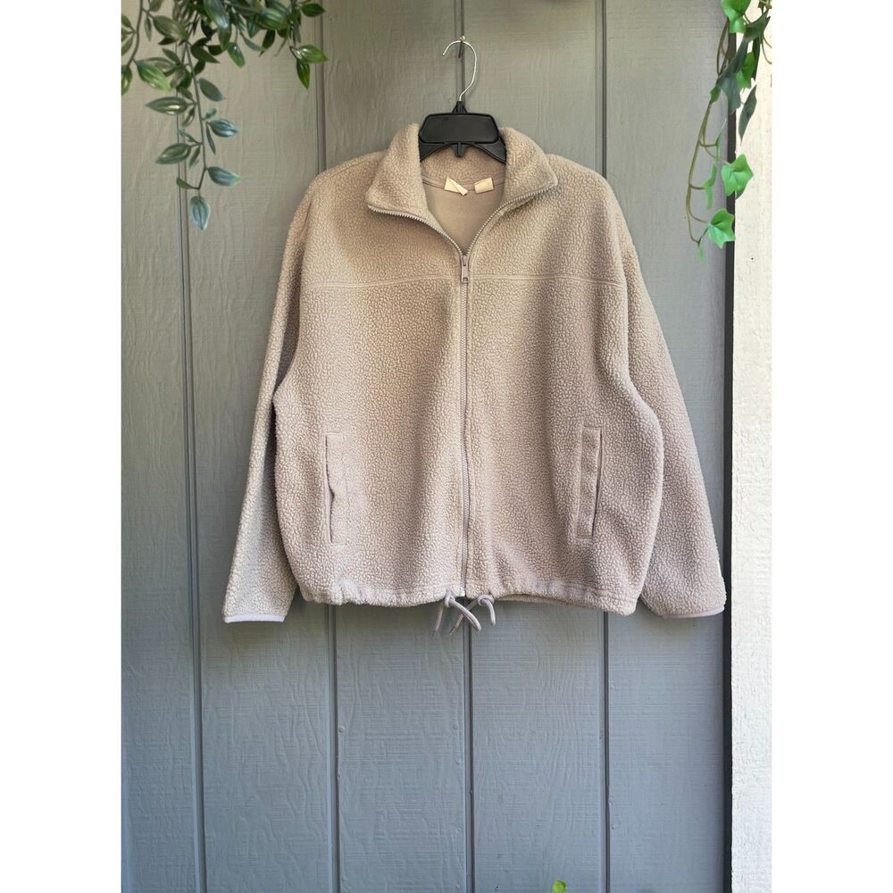 Levi’s Beige Sherpa Fleece Full Zip Jacket Size Large